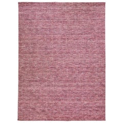 Moderner moderner Apadana's Groove Bambus/Seide Handgefertigter roter Teppich