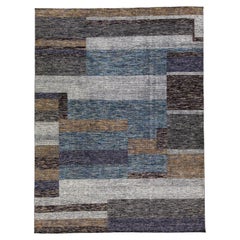 Alfombra de lana con diseño abstracto en tonos terrosos de la Colección Safi de Modern Apadana hecha a mano