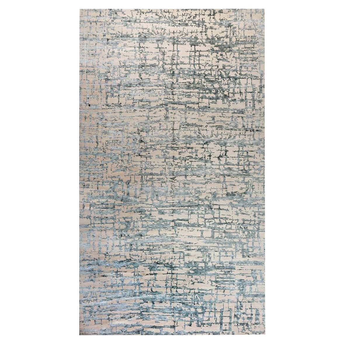 Modern Aqua Element Rug in Green and Beige by Doris Leslie Blau For ...