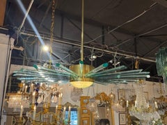 Modern Aqua Murano Sunburst Chandelier