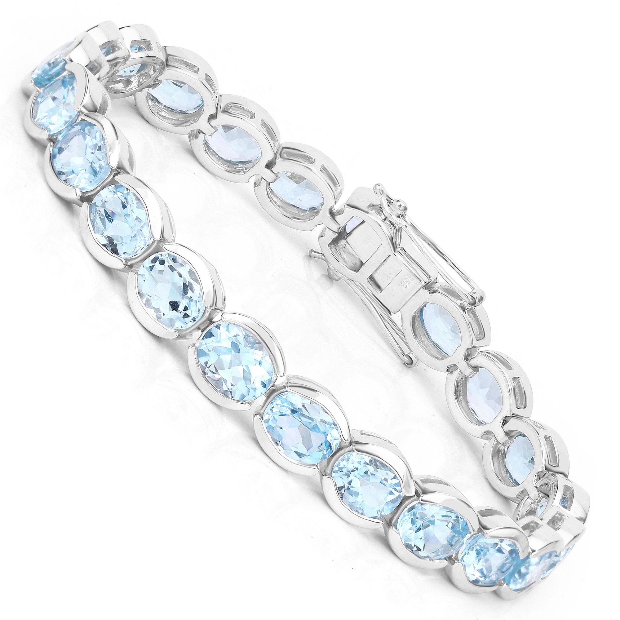 Modern Aquamarine Bracelet Oval Cut 44 Carats Sterling Silver In New Condition For Sale In Laguna Niguel, CA