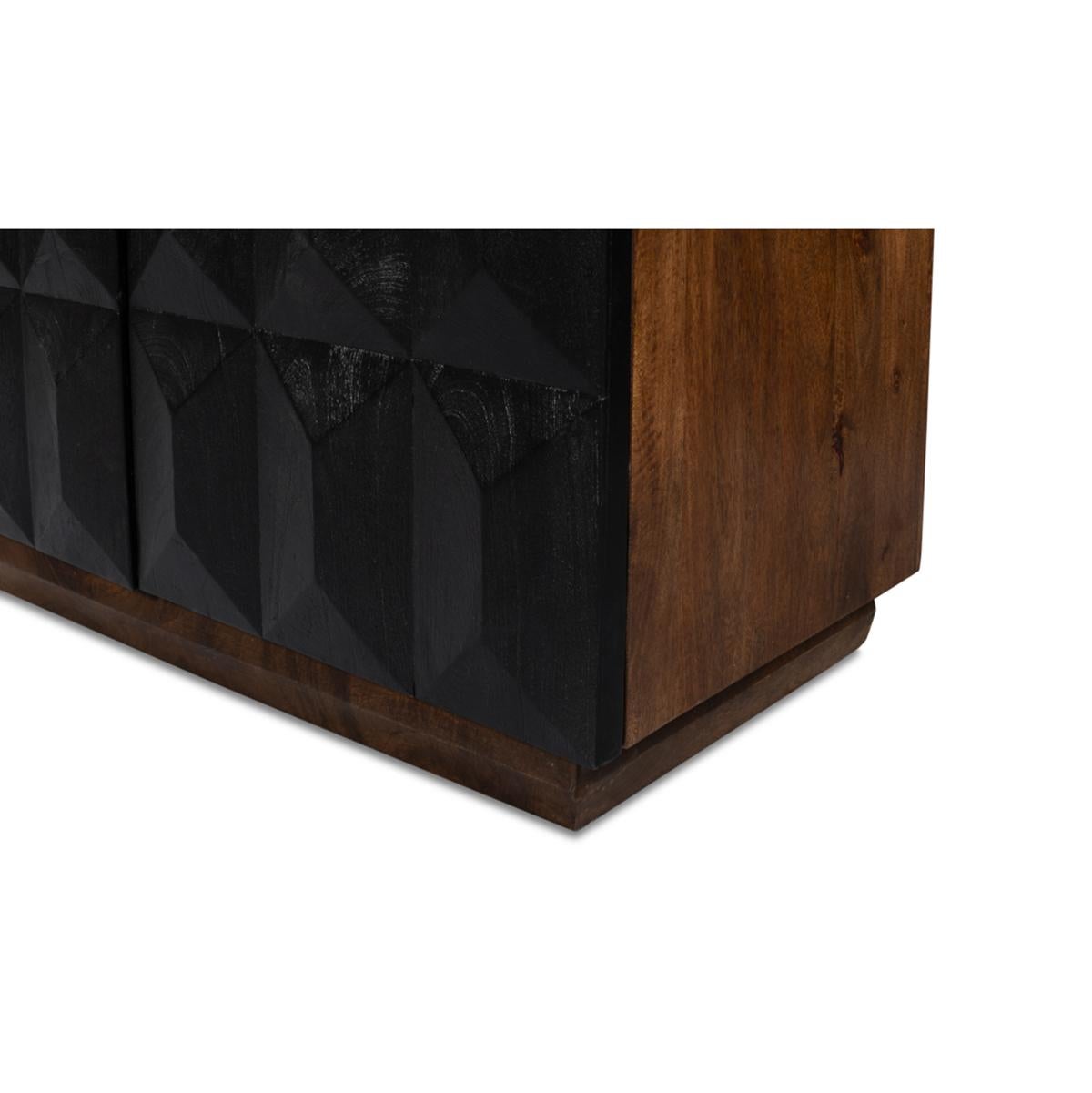 Wood Modern Architectural Sideboard For Sale