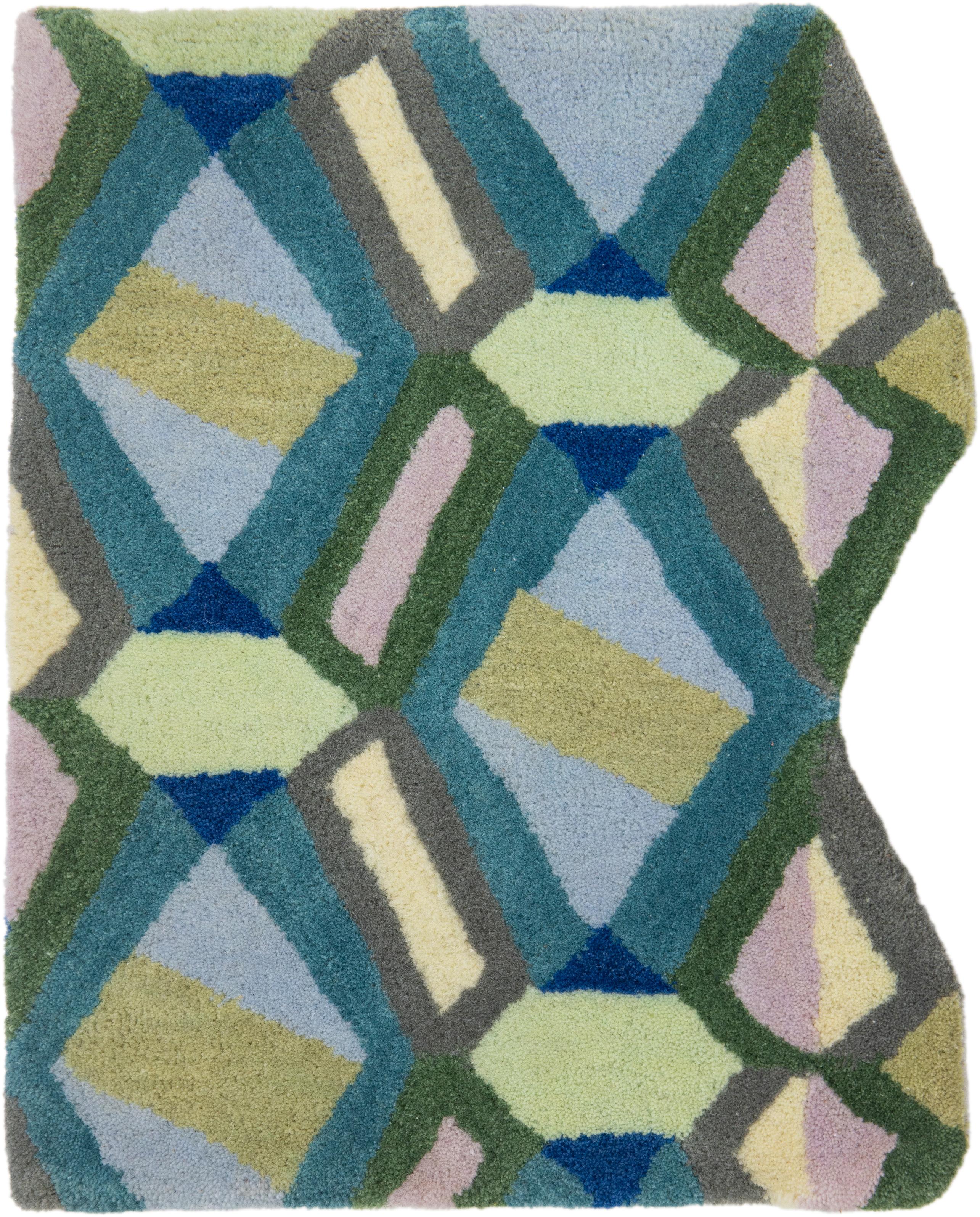 Moderner Arletty maßgefertigter Wollteppich mit geometrischem Muster von Apadana im Angebot 5