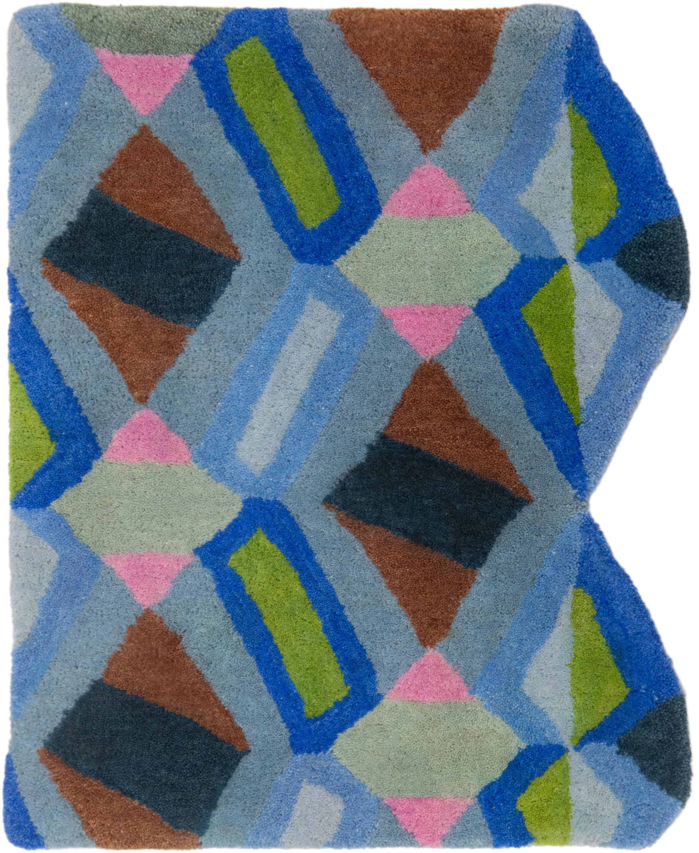 Moderner Arletty maßgefertigter Wollteppich mit geometrischem Muster von Apadana im Angebot 7