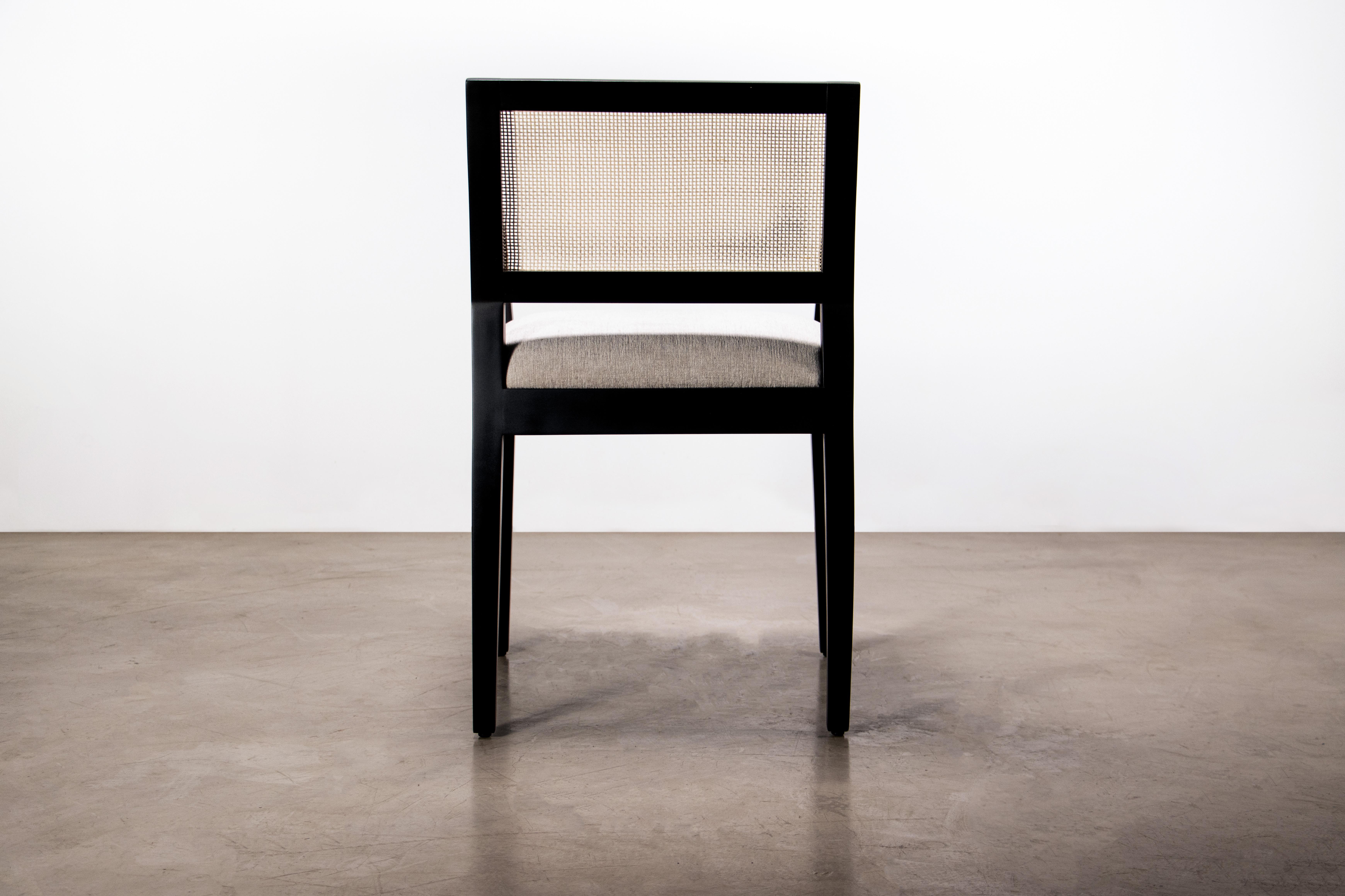 Modern Armchair with Caned Back in Ebonized Wood by Costantini, Recoleta For Sale 1