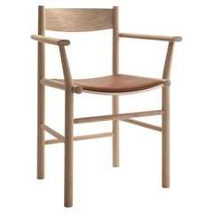 Modern Armchair 'AKADEMIA' by Wesley Walters & Salla Luhtasela Leather/Light Oak