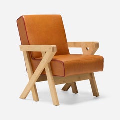Modern Armchair by Ali Tayar in Vinyl Upholstery