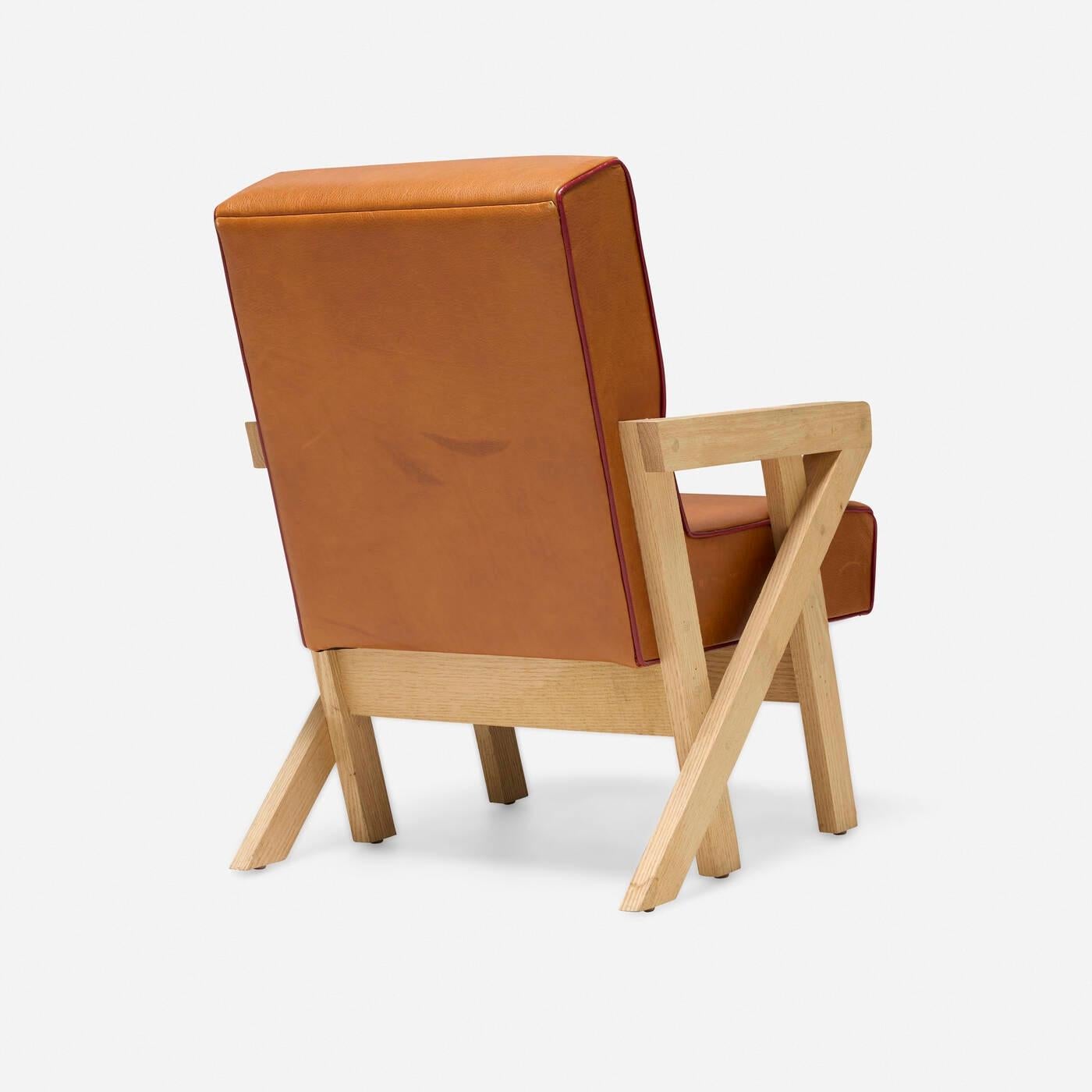 Modern Armchair by Ali Tayar in Vinyl Upholstery In Good Condition For Sale In Bonita Springs, FL