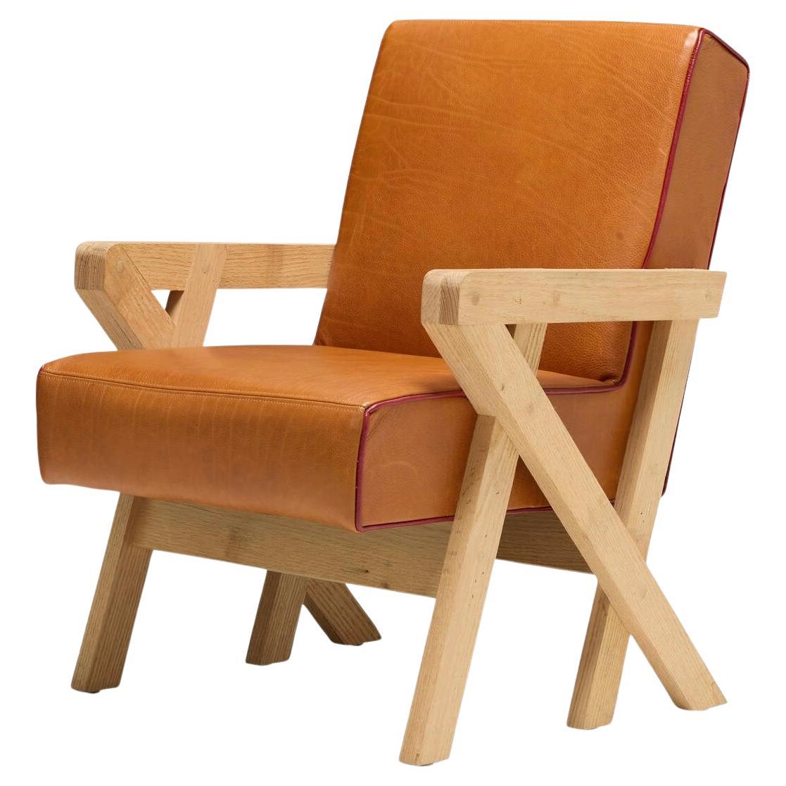 Modern Armchair by Ali Tayar in Vinyl Upholstery For Sale