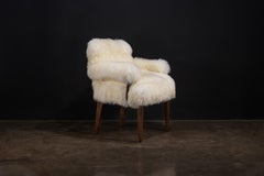 Modern Armchair in Exotic Wood and Sheepskin by Costantini, Bruno Ovino Armchair