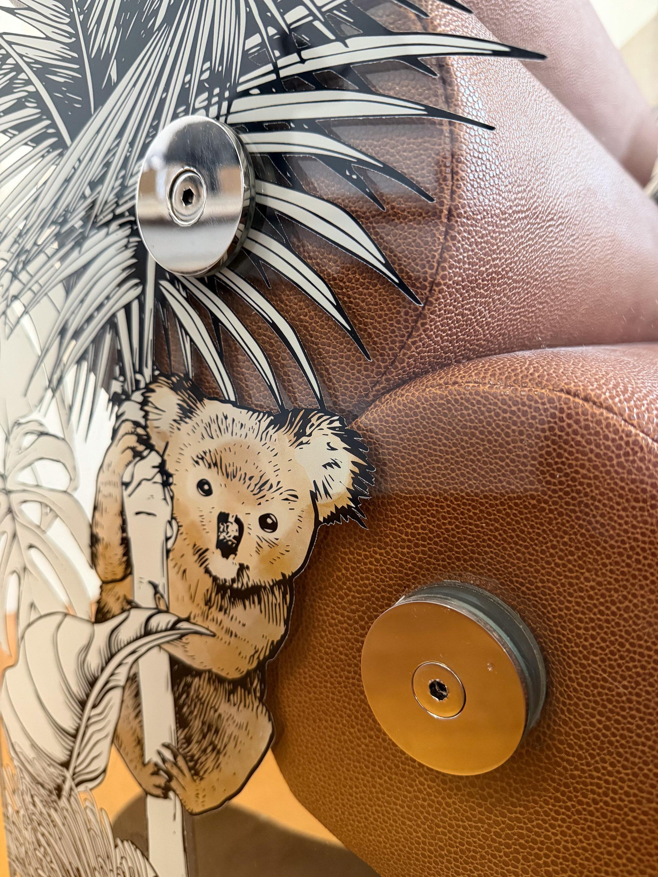 Acier inoxydable Modern Armchair in Tempered Glass Panels – MW02 Jungle Edition en vente