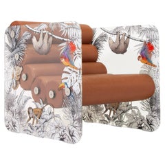 Modern Armchair in Tempered Glass Panels – MW02 Jungle Edition