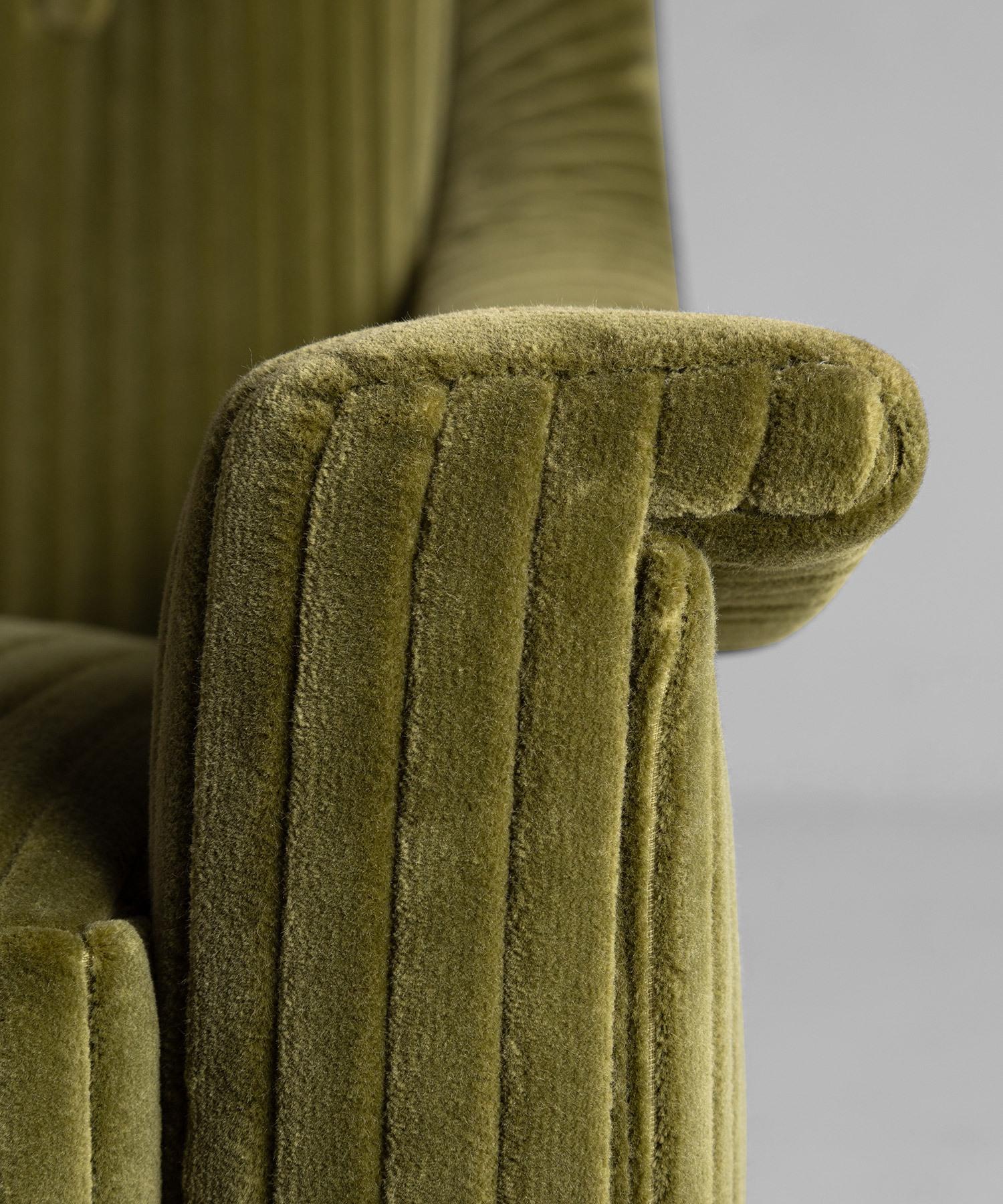 Modern Armchair in Wide Wale Velvet Corduroy by Maharam, US Circa 1970 1