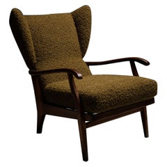 Fauteuil moderne en bouclette de laine de Pierre Frey, Italie, circa 1950