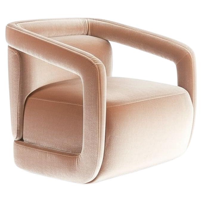 Moderner Sessel mit markantem Design, komplett mit Samt gepolstert im Angebot