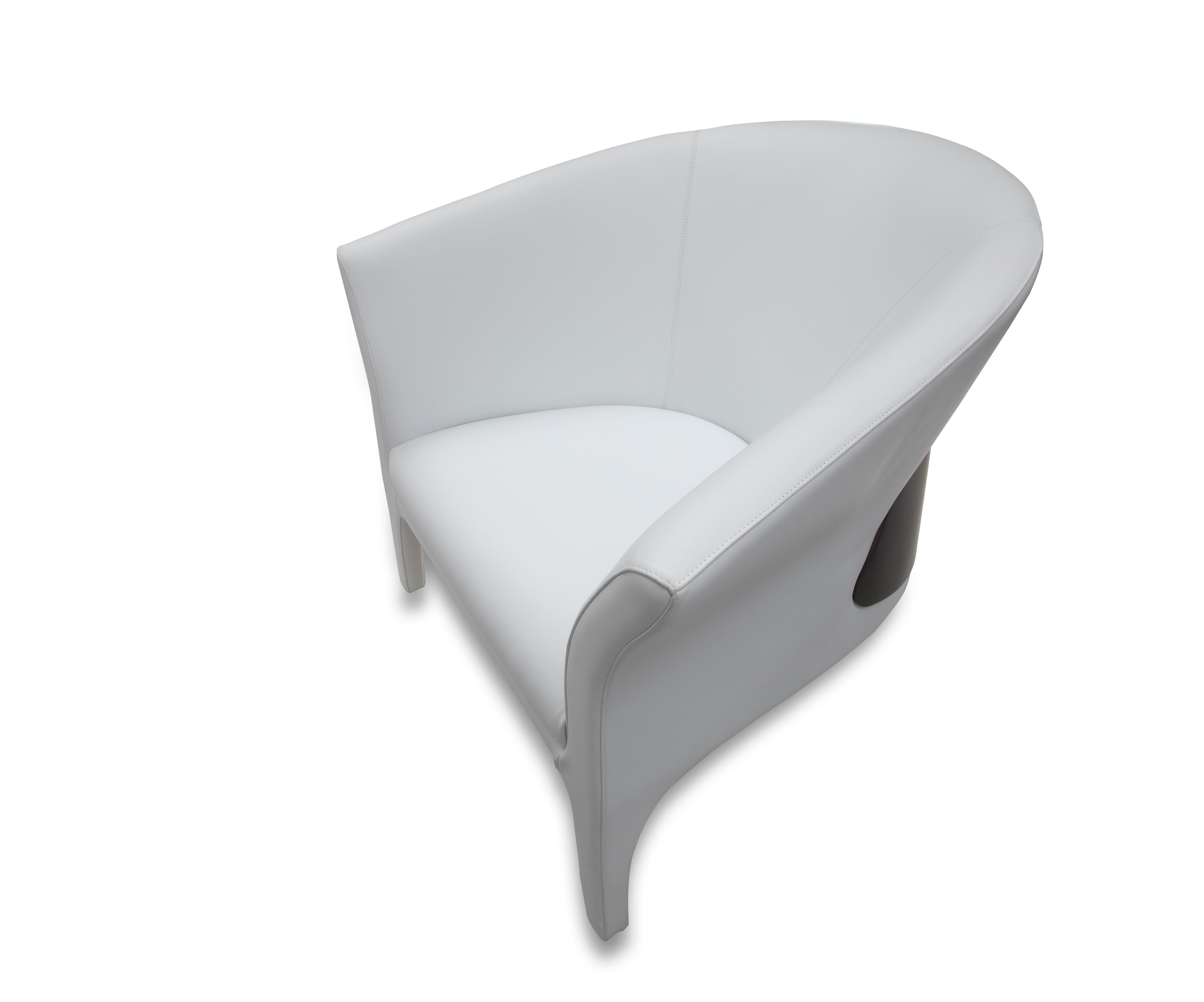 Moderner moderner Sessel mit geschwungenem Metallbein, Rotguss im Angebot 2