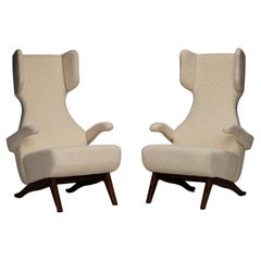 Modern Armchairs in Boucle, Italy 1960