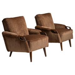 Modern Armchairs in Pierre Frey Chenille, Europe circa 1960