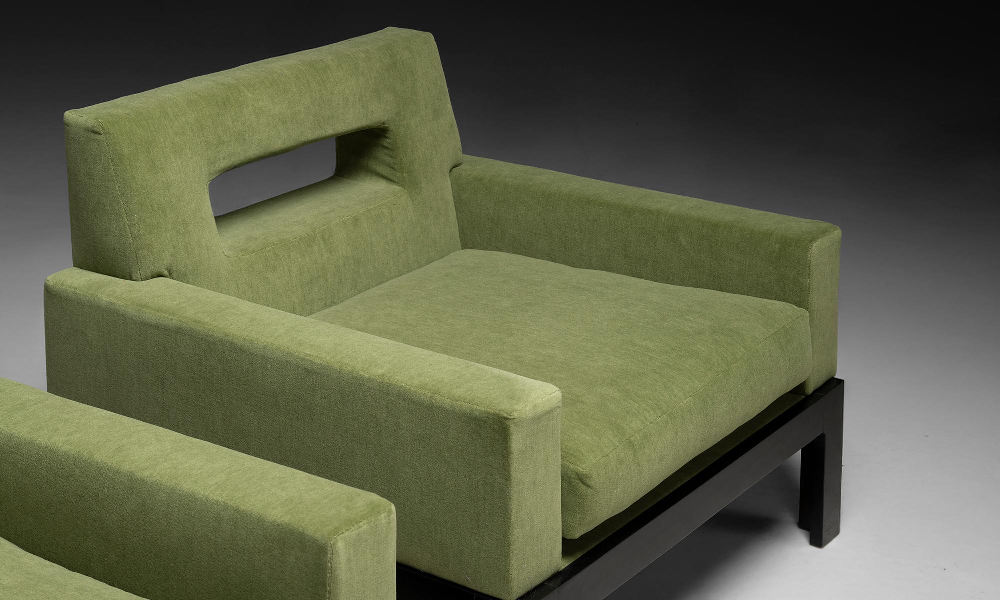 italien Fauteuils modernes en laine mélangée, Italie 1980 en vente