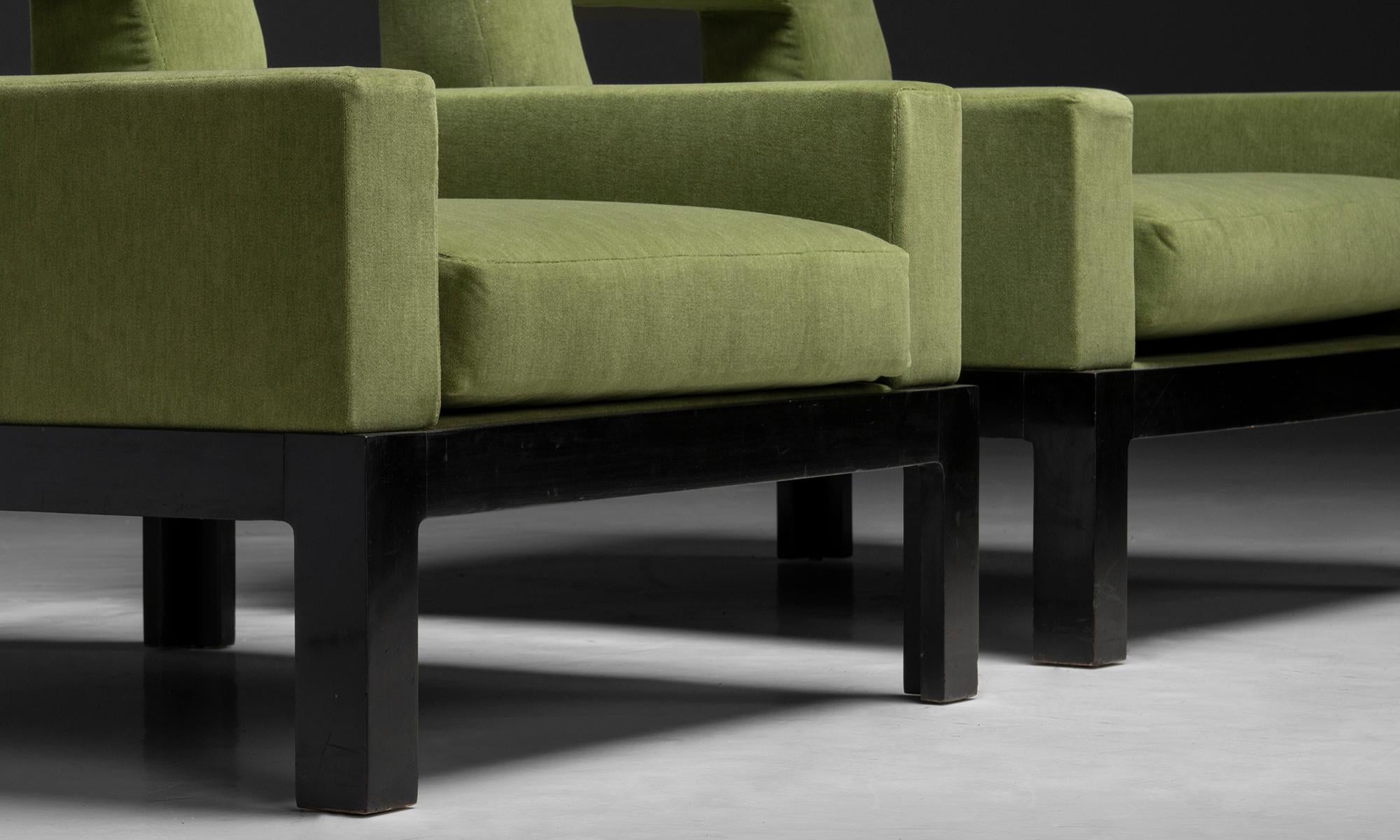 Fauteuils modernes en laine mélangée, Italie 1980 Bon état - En vente à Culver City, CA