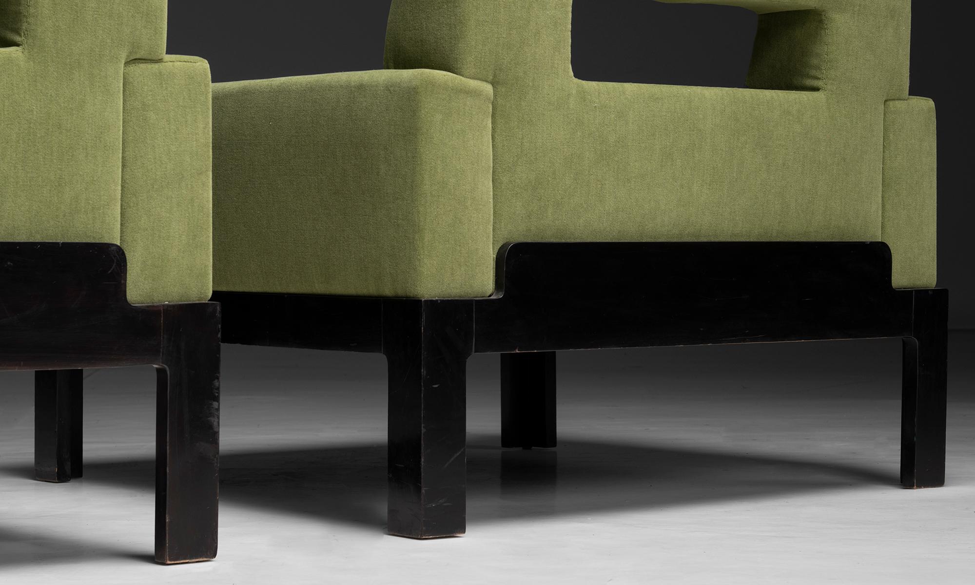 20ième siècle Fauteuils modernes en laine mélangée, Italie 1980 en vente