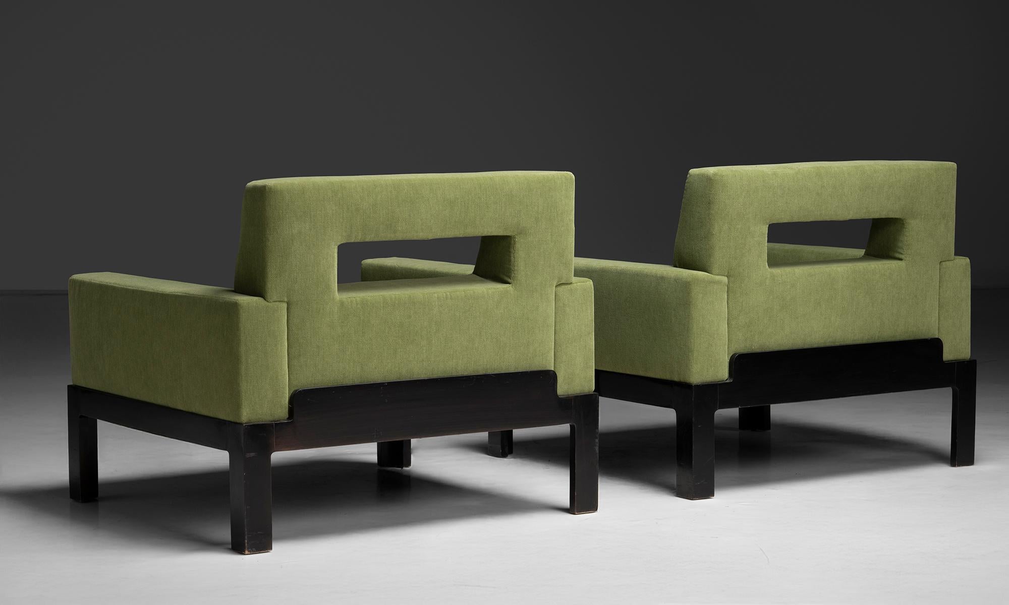 Laine Fauteuils modernes en laine mélangée, Italie 1980 en vente