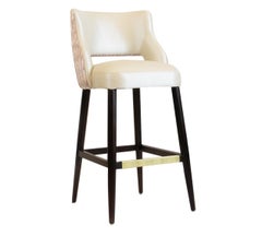 Sgabello da bar o da banco moderno senza braccioli con schienale rilassato