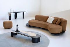 Modern Armona Stone Coffee Table, Onyx Brass, Handmade in Portugal by Greenapple