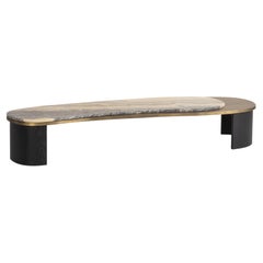 Modern Armona Coffee Table, Onyx Brass, Handmade in Portugal by Greenapple