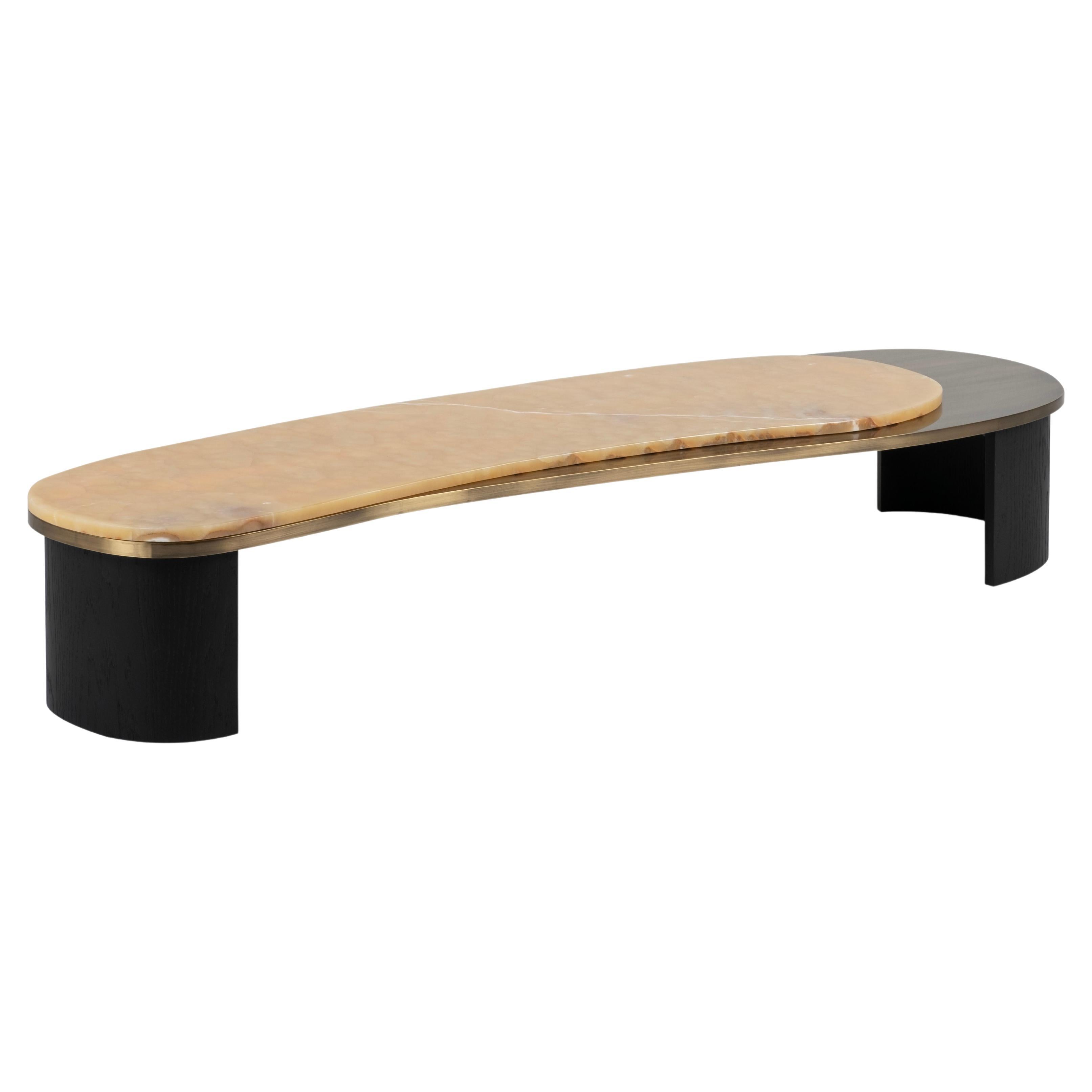 Modern Armona Coffee Table, Onyx Brass, Handmade in Portugal by Greenapple
