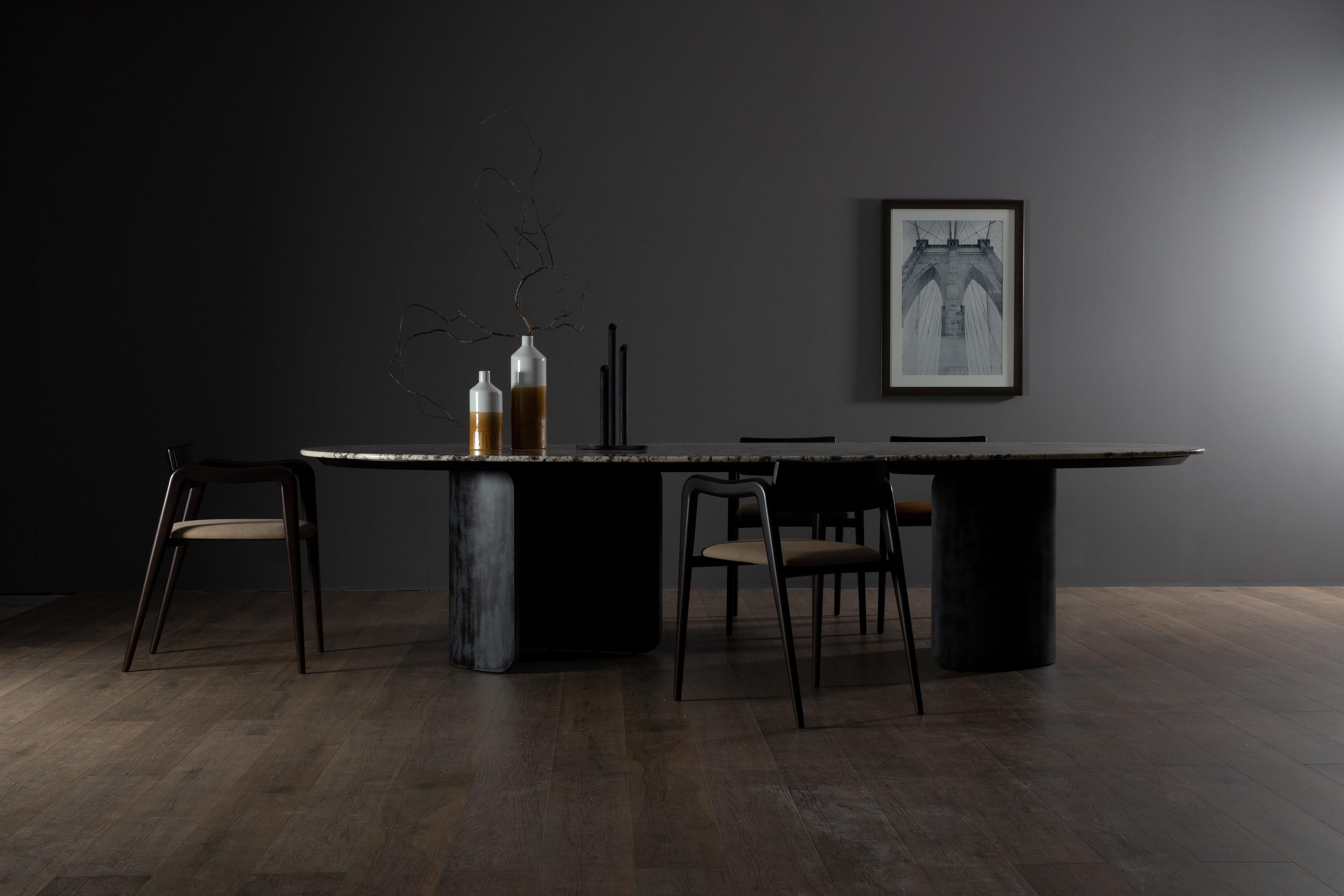 Contemporary Modern Armona Dining Table, Patagonia Stone, Handmade in Portugal by Greenapple For Sale