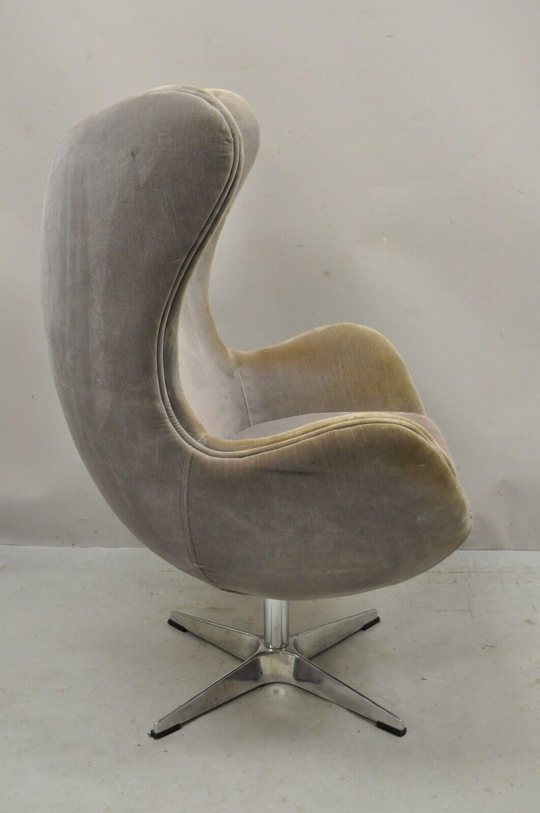 Modern Arne Jacobsen Style Upholstered Egg Lounge Swivel Club Chair 2