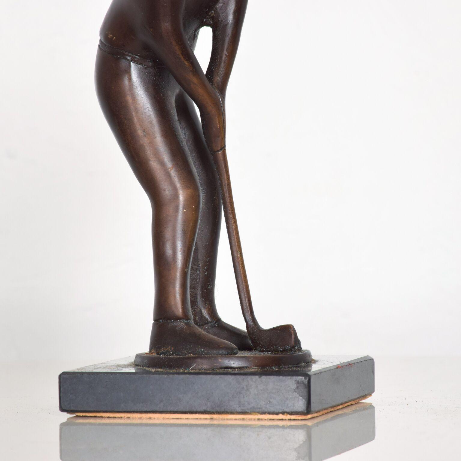 Modern Art Abstract Bronze Sculpture Faceless Golf Player Statue 2