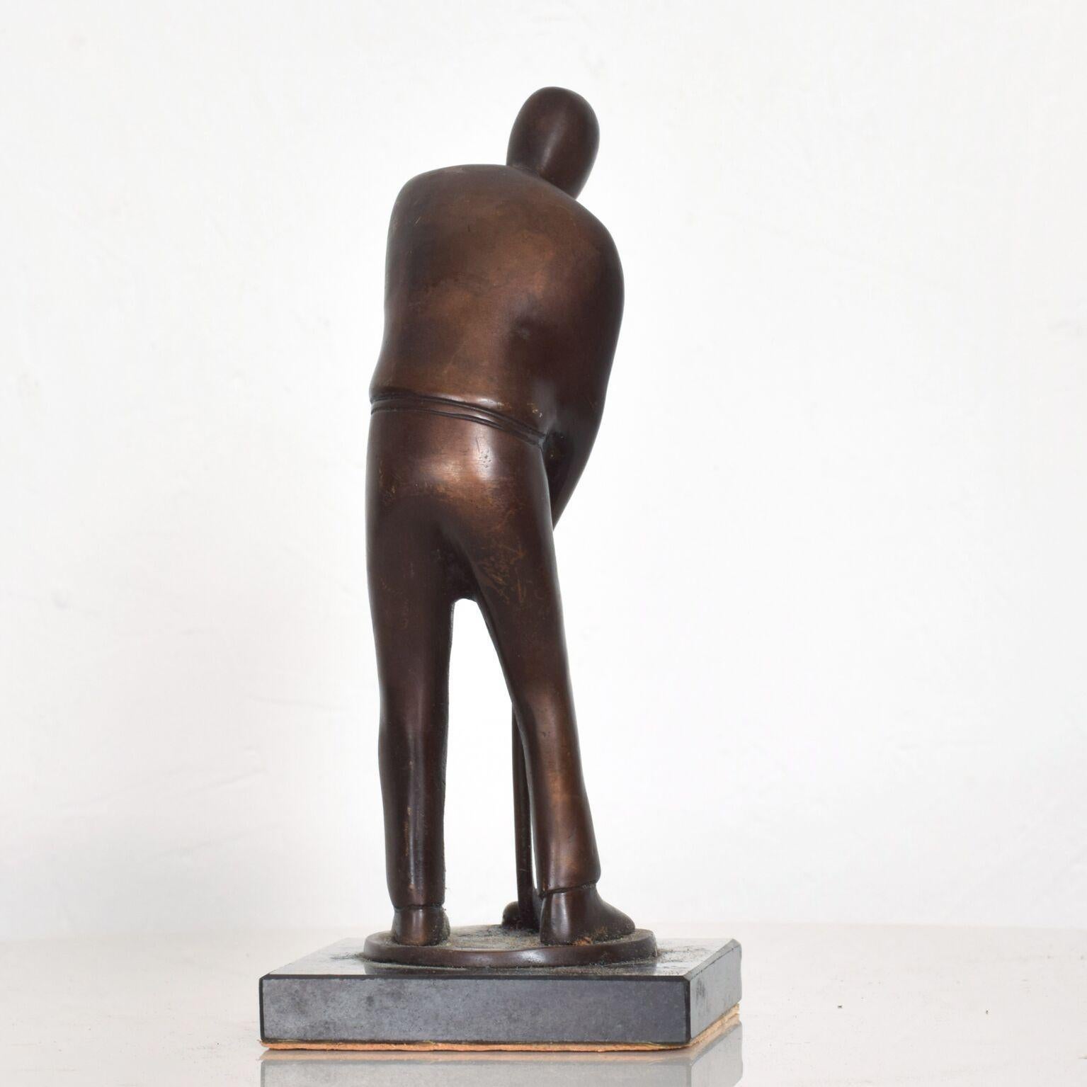 North American Modern Art Abstract Bronze Sculpture Faceless Golf Player Statue