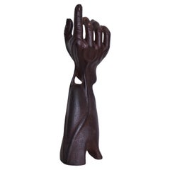 Modern Art Brutalist Suggestive Hand Sculpture in Wood 1950s Modernism Mexico