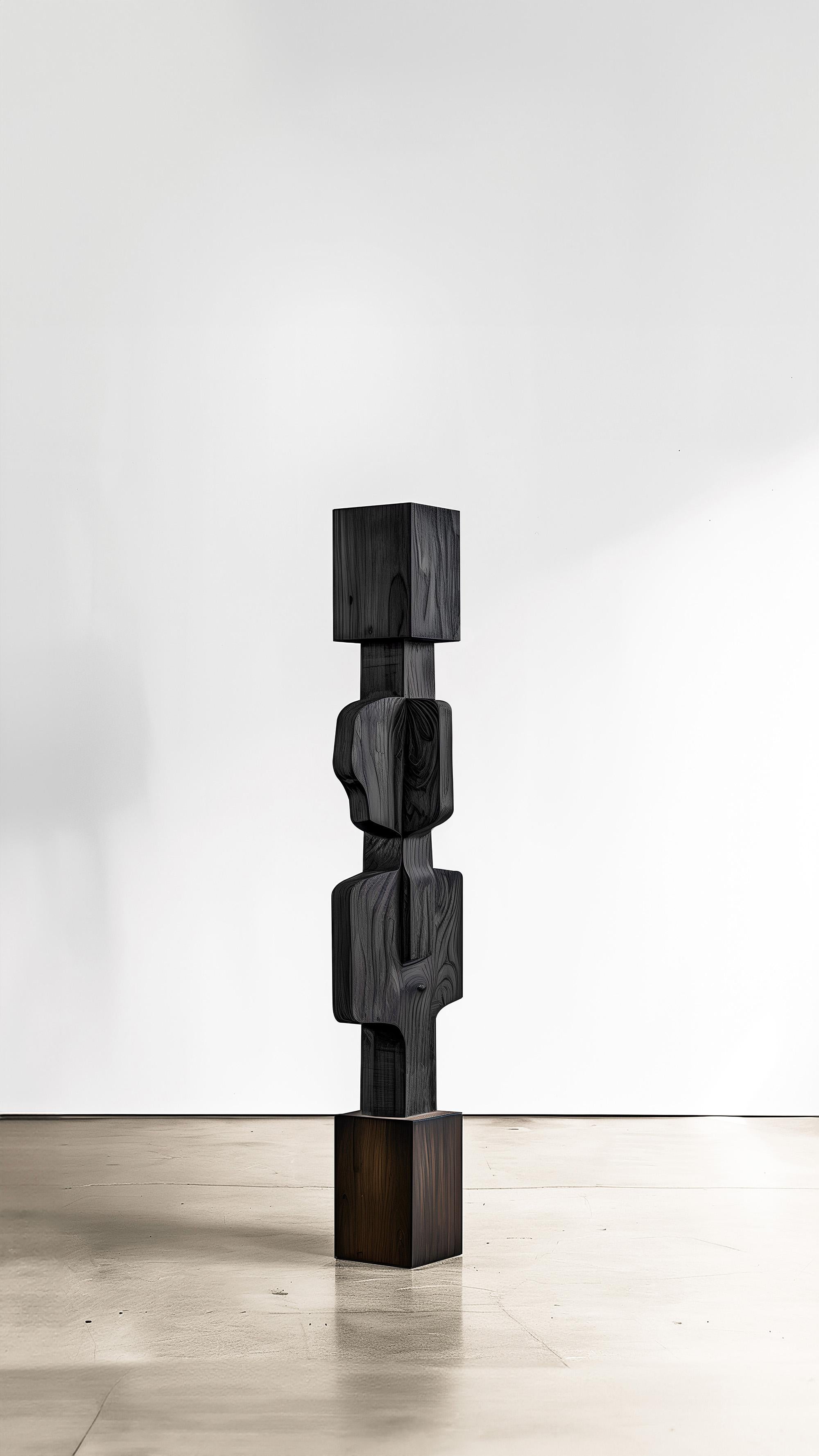 Mexican Modern Art Burn Wood Abstract Unseen Force No35 by Joel Escalona For Sale