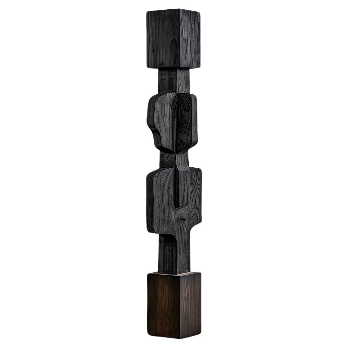 Modern Art Burn Wood Abstract Unseen Force No35 by Joel Escalona