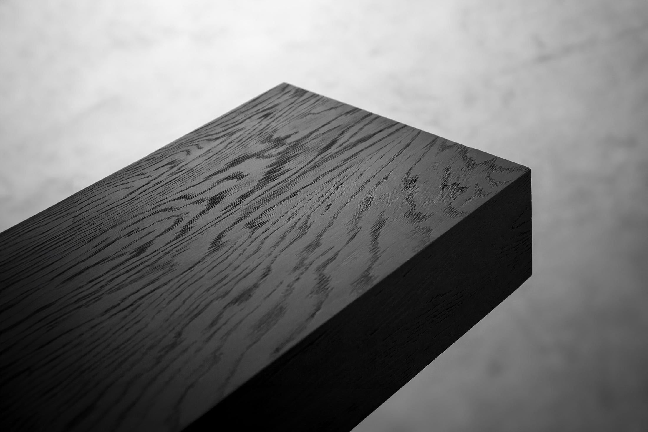Hardwood Modern Art Carved in Sleek Dark Black Solid Wood, NONO's Still Stand No99 For Sale