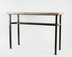 Modern Art Console, Painted Steel and Marble
