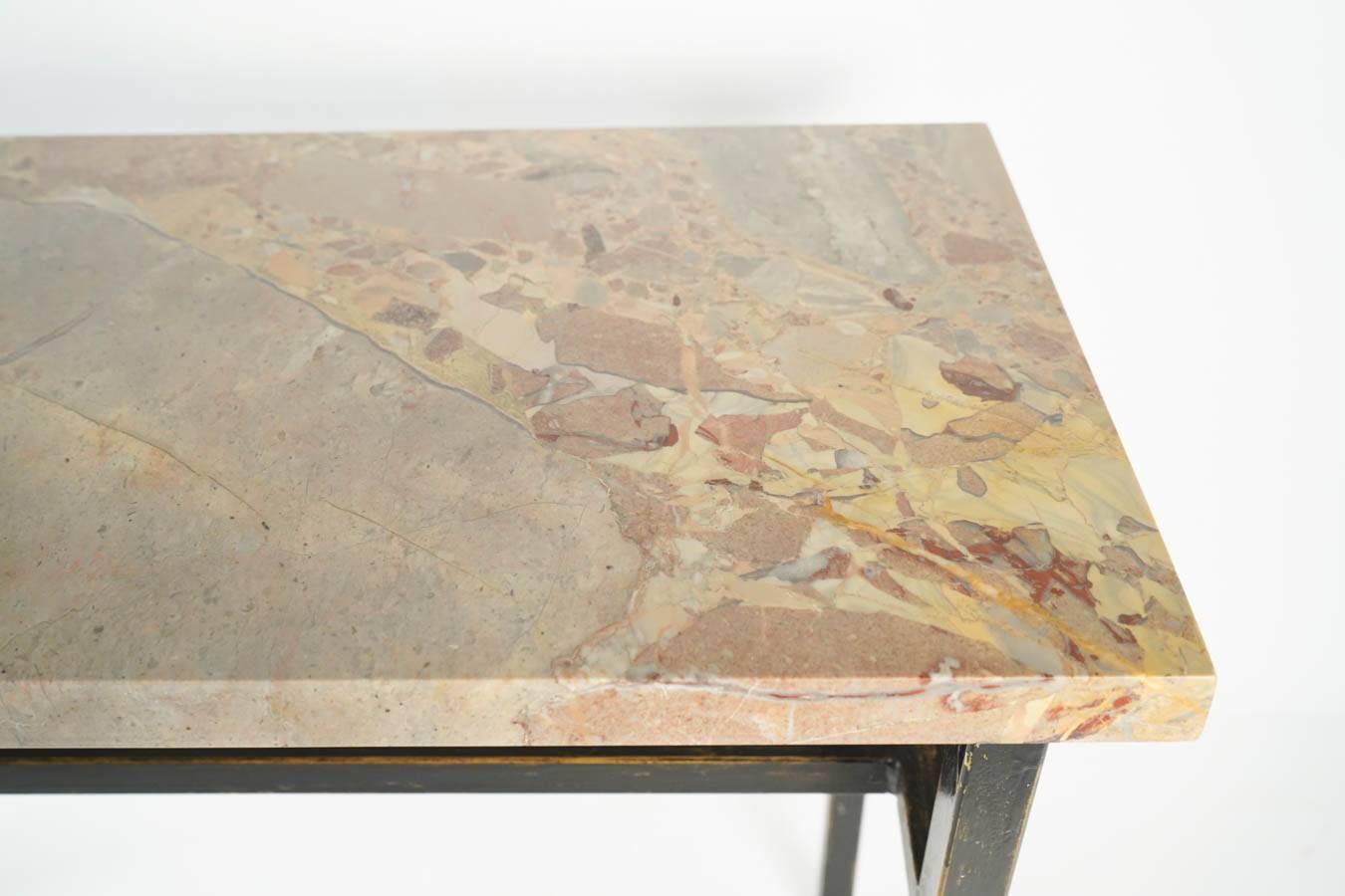 Modern Art Console, Painted Steel and Marble For Sale 2
