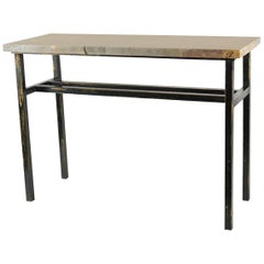 Console d'art moderne, acier peint et marbre