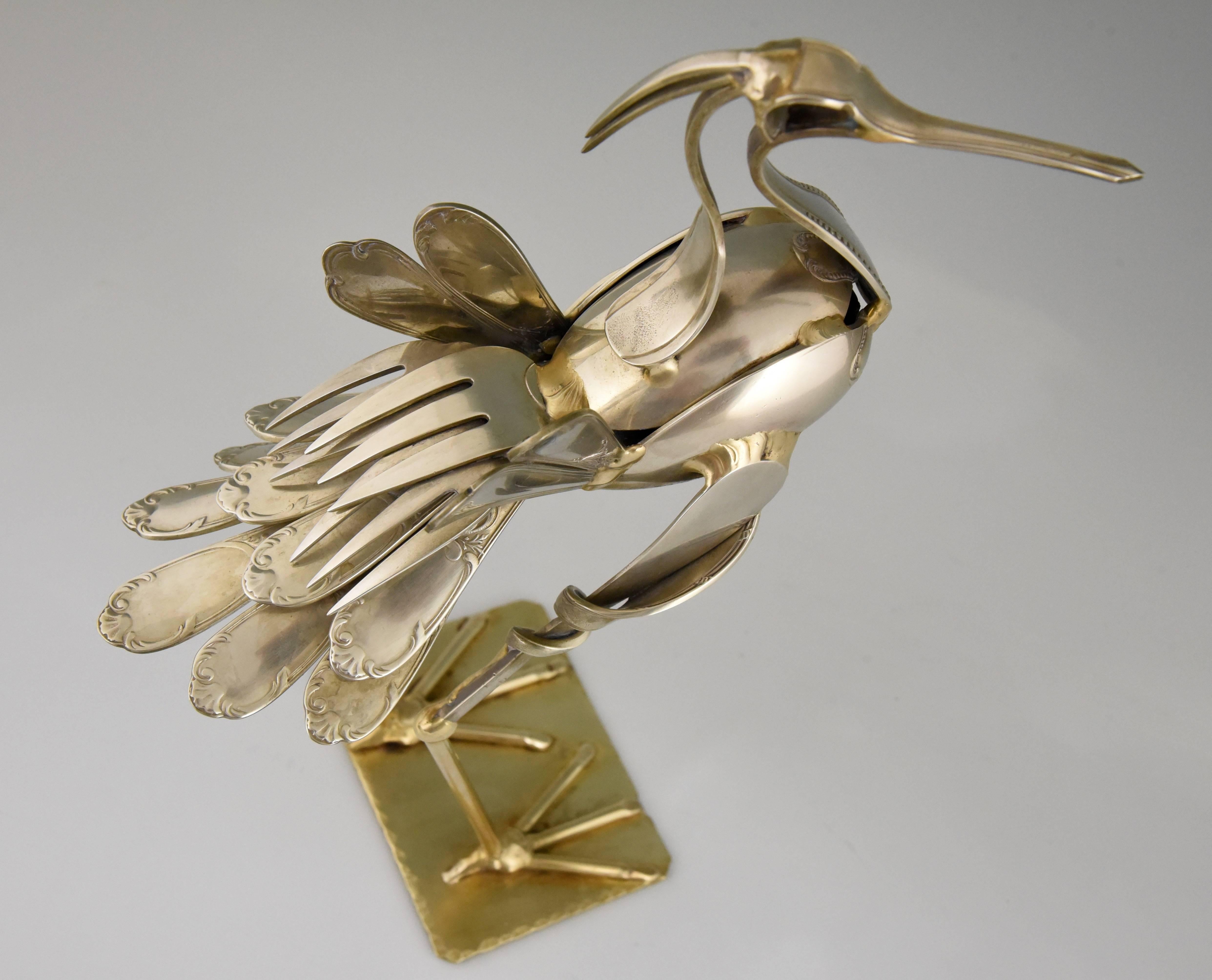Modern Art Cutlery Sculpture of a Bird by Gerard Bouvier, France, 1998 1