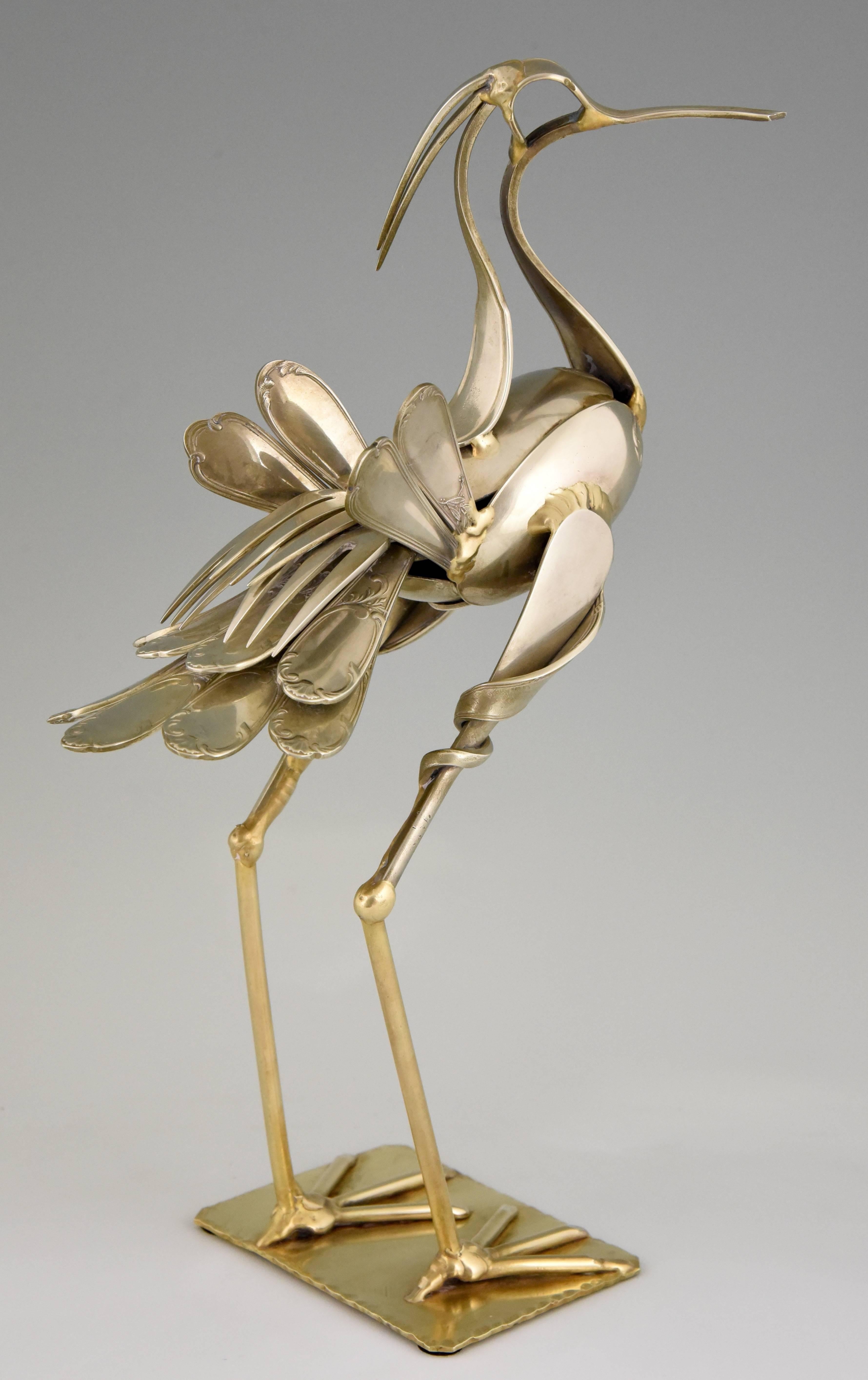 Modern Art Cutlery Sculpture of a Bird by Gerard Bouvier, France, 1998 In Good Condition In Antwerp, BE