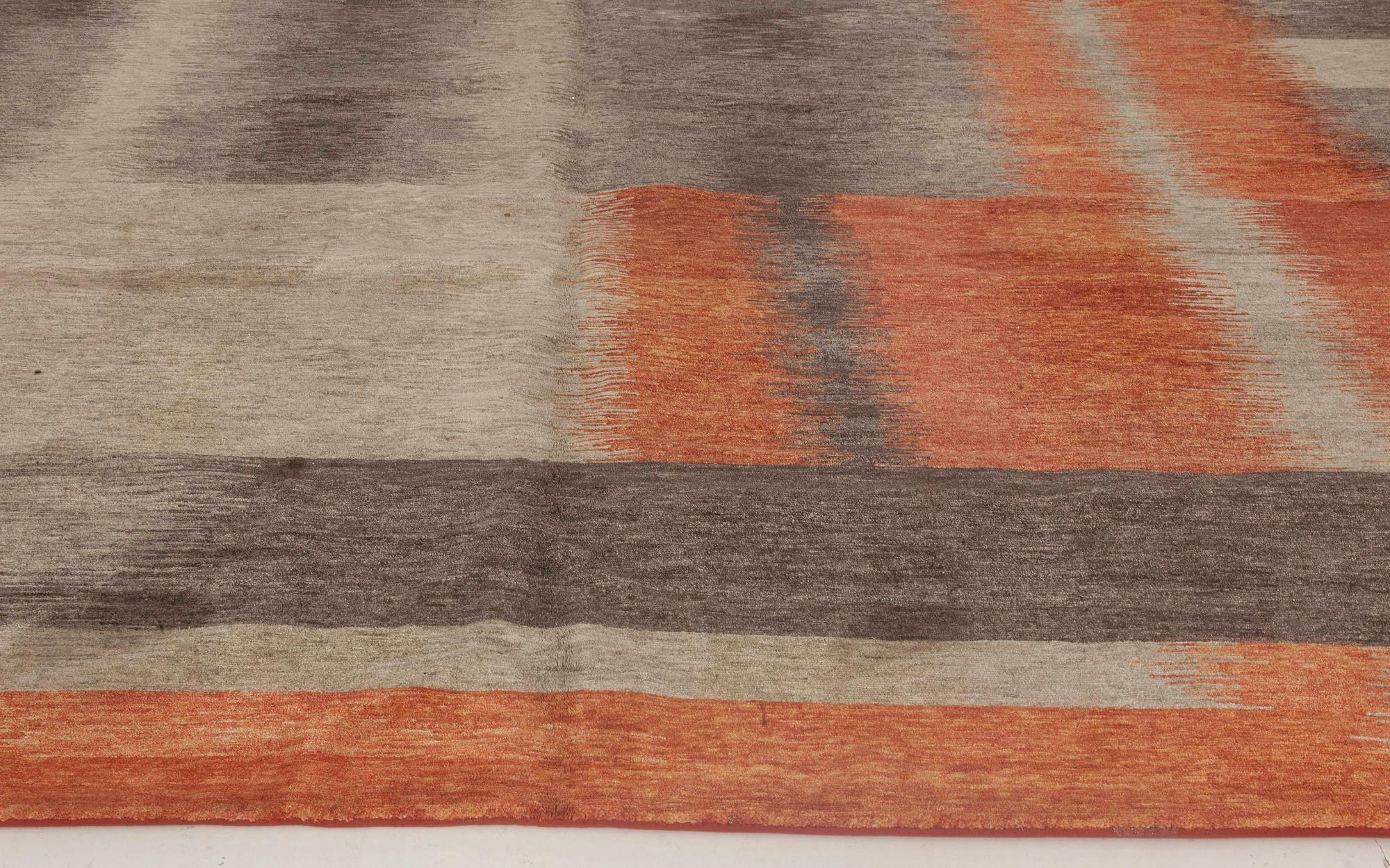 Noué à la main Tapis Art Déco Alfonsina-Rustic fait à la main en laine et soie de Doris Leslie Blau en vente