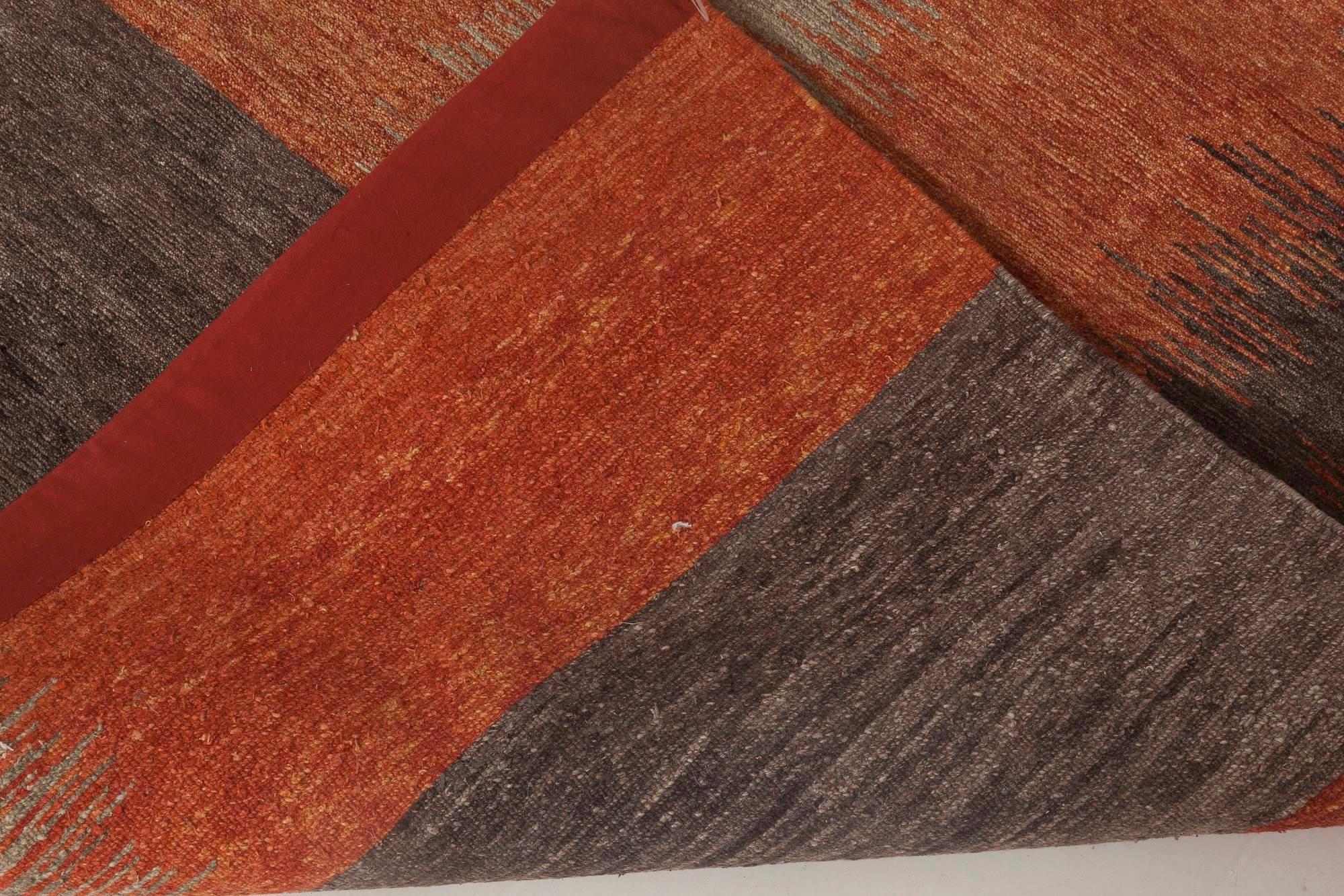 XXIe siècle et contemporain Tapis Art Déco Alfonsina-Rustic fait à la main en laine et soie de Doris Leslie Blau en vente