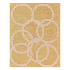 Modern Art Deco Beige and Gold Quantum Circles Rug by Doris Leslie Blau Modern Art Deco Beige and Gold Quantum Circles Rug by Doris Leslie Blau