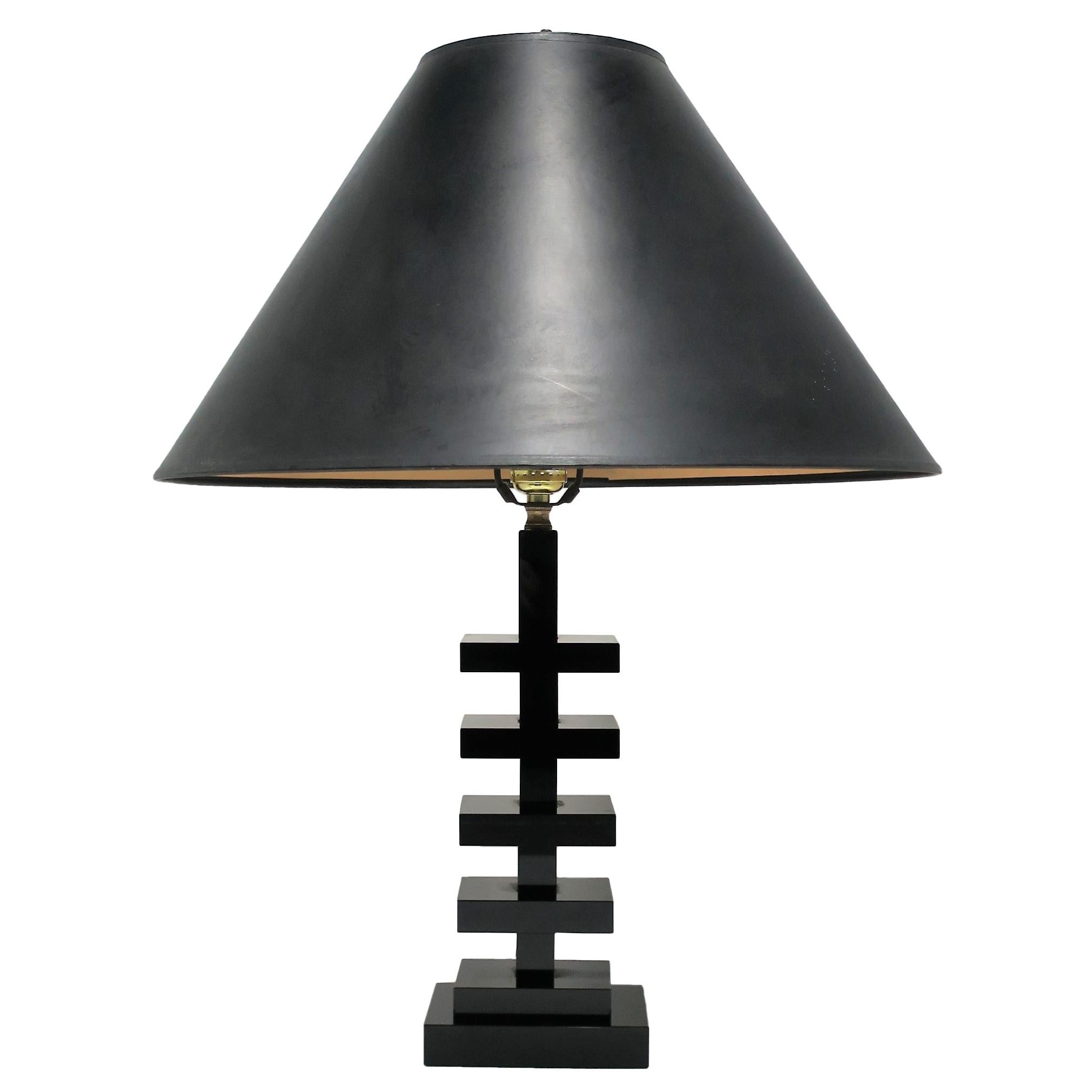 Modern Art Deco Black Desk or Table Lamp