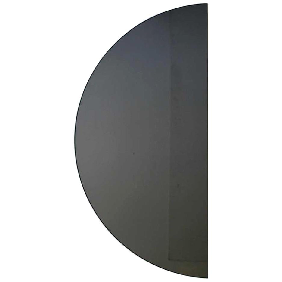 Luna Halfcircle Black Tinted Minimalist Frameless Customisable Mirror