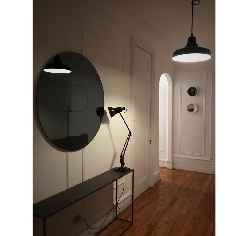 Orbis Black Tinted Round Contemporary Frameless Mirror, Customisable, XL For Sale 5