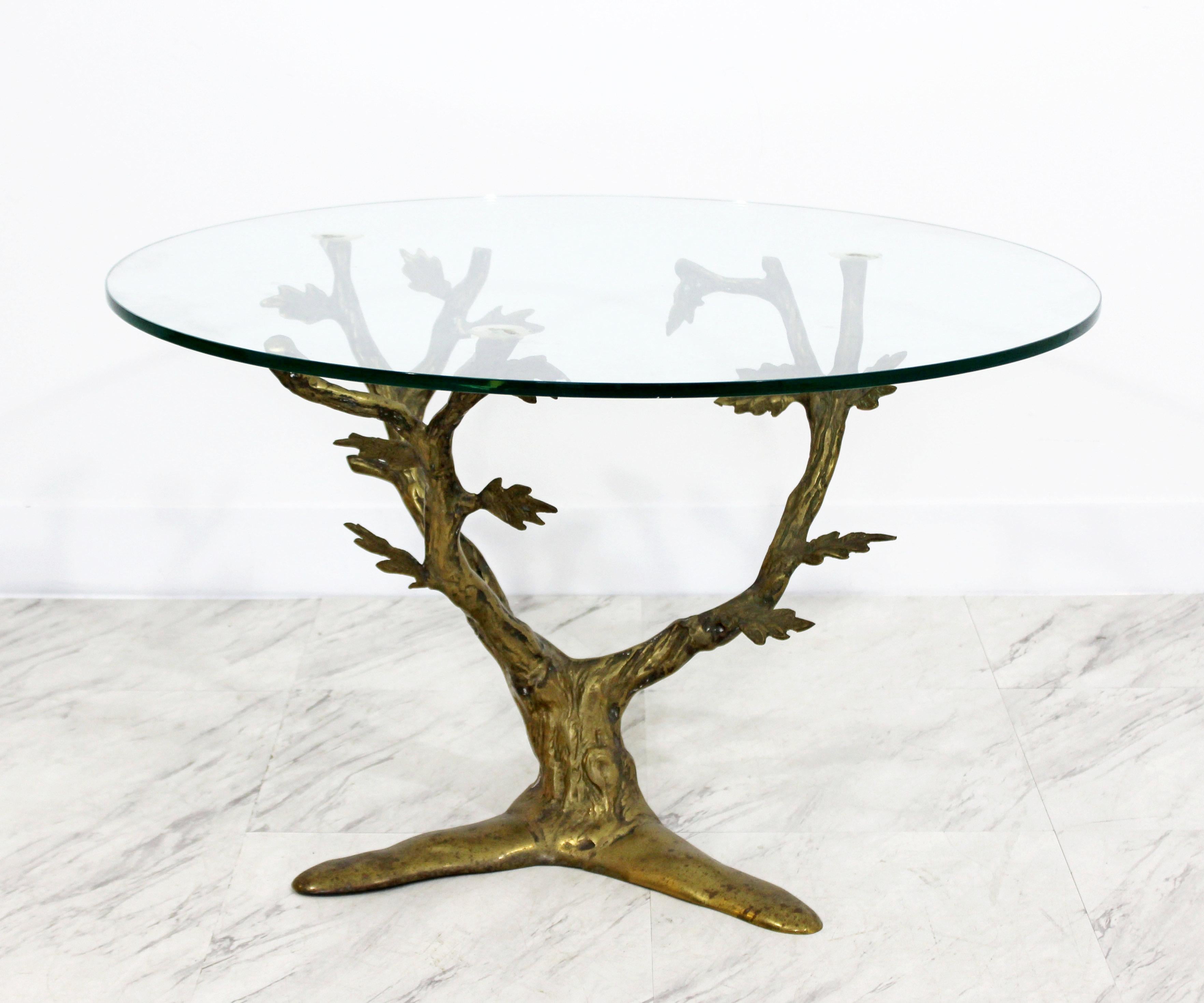 Modern Art Deco Cast Bronze Tree Limb Side End Table Brasseuer Attributed In Good Condition In Keego Harbor, MI